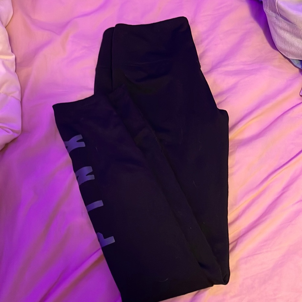 pink VS black leggings